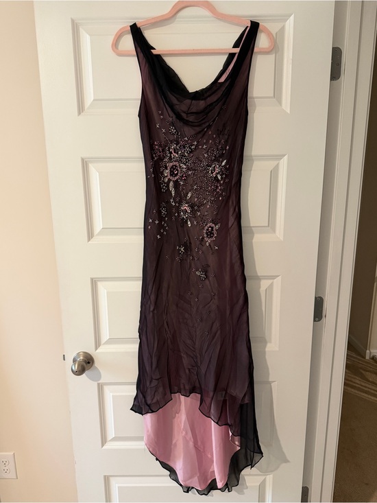 Laundry By Shelli Segal Dresses & Skirts - Vintage Laundry By Shelli Segal Purple and Pink High-Low Beaded Evening Dress